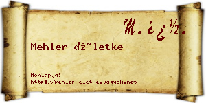 Mehler Életke névjegykártya